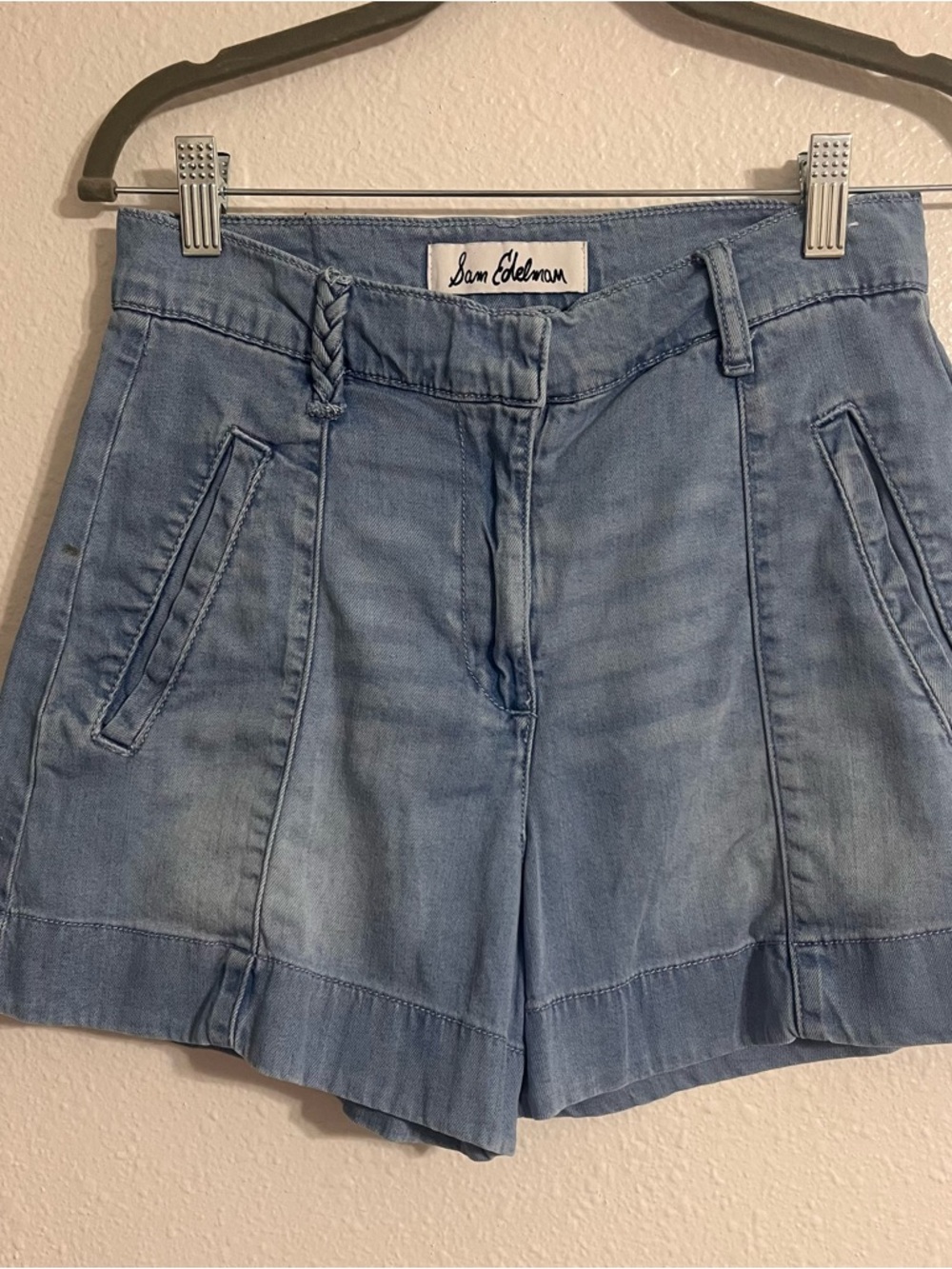 Sam Edelman Light Wash Denim-Style High-Rise Women’s Shorts